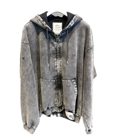 画像1: Maison MIHARA YASUHIRO (Bleached Zip-up Hoodie) BLACK