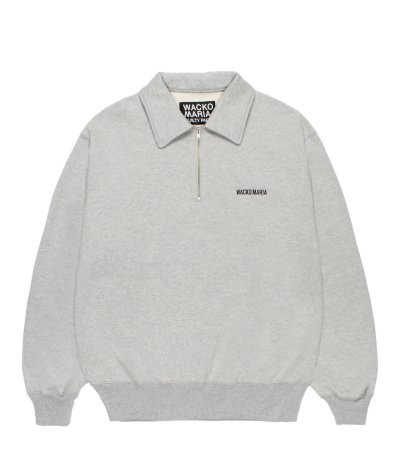 画像1: WACKO MARIA (HEAVY WEIGHT PULLOVER HALF ZIP SWEAT SHIRT) GRAY