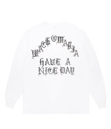 WACKO MARIA (WASHED HEAVY WEIGHT CREW NECK LONG SLEEVE T-SHIRT TYPE-1) WHITE