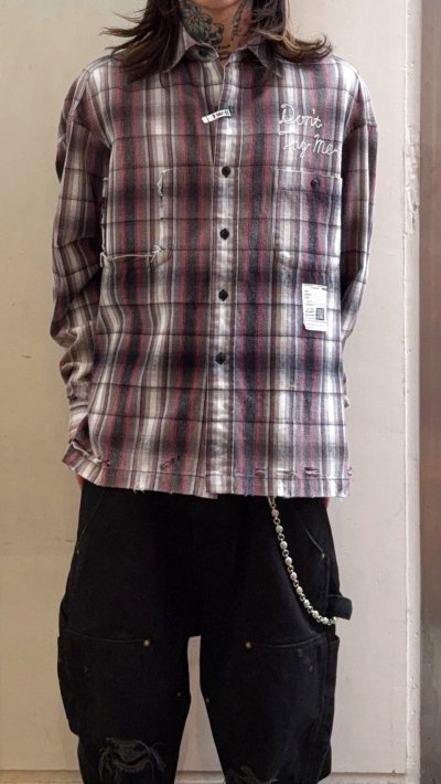 画像3: Maison MIHARA YASUHIRO (Vintage Like Check Shirt) BLACK