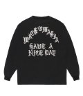 WACKO MARIA (WASHED HEAVY WEIGHT CREW NECK LONG SLEEVE T-SHIRT TYPE-1) BLACK