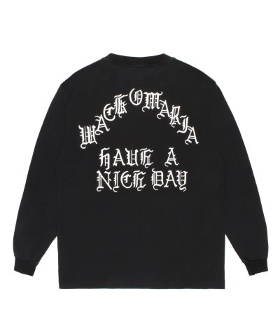 画像1: WACKO MARIA (WASHED HEAVY WEIGHT CREW NECK LONG SLEEVE T-SHIRT TYPE-1) BLACK