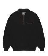 WACKO MARIA (HEAVY WEIGHT PULLOVER HALF ZIP SWEAT SHIRT) BLACK