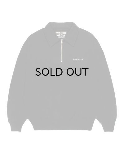 画像1: WACKO MARIA (HEAVY WEIGHT PULLOVER HALF ZIP SWEAT SHIRT) BLACK