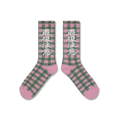 画像2: BLACK EYE PATCH (CHECKED HWC SOCKS) PINK