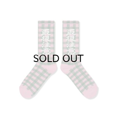 画像2: BLACK EYE PATCH (CHECKED HWC SOCKS) PINK