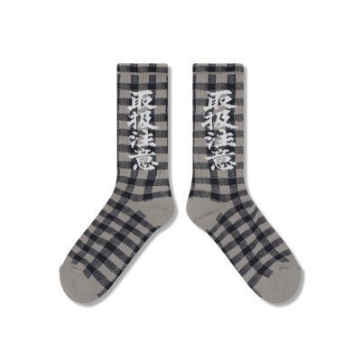 画像2: BLACK EYE PATCH (CHECKED HWC SOCKS) GRAY