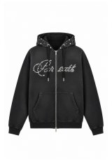BREATH (PEARL STUDS ZIP HOODIE) BLACK