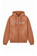BREATH (PEARL STUDS ZIP HOODIE) BROWN