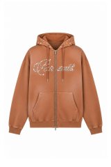 BREATH (PEARL STUDS ZIP HOODIE) BROWN