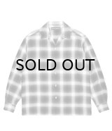 WACKO MARIA (OMBRE CHECK OPEN COLLAR SHIRT L/S TYPE-4) PURPLE