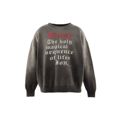 画像1: SAINT Mxxxxxx (CREW NECK SWEAT_SAINT) BLACK