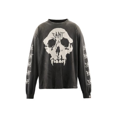 画像1: SAINT Mxxxxxx (BAPE_LS T-SHIRT_SKULL) BLACK