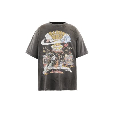 画像1: SAINT Mxxxxxx (SS T-SHIRT_LIVING) BLACK