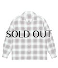 WACKO MARIA (OMBRE CHECK OPEN COLLAR SHIRT L/S TYPE-3) MINT