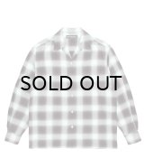 WACKO MARIA (OMBRE CHECK OPEN COLLAR SHIRT L/S TYPE-3) MINT