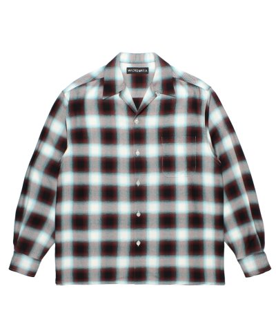 画像1: WACKO MARIA (OMBRE CHECK OPEN COLLAR SHIRT L/S TYPE-3) MINT