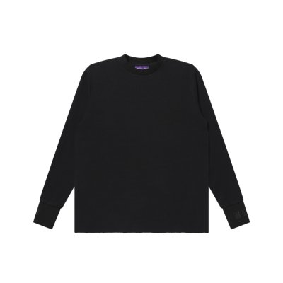 画像1: BLACK EYE PATCH (RIB EMBROIDERED THERMAL L/S TEE) BLACK