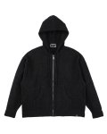 PHINGERIN (CORDY KNIT ZIP HOODIE) BLACK