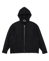 PHINGERIN (CORDY KNIT ZIP HOODIE) BLACK