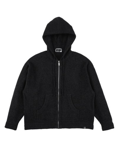 画像1: PHINGERIN (CORDY KNIT ZIP HOODIE) BLACK