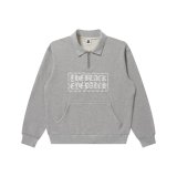 BLACK EYE PATCH (BARBED WIRE LOGO KOBE TERRY HALF ZIP SWEAT) H.GRAY