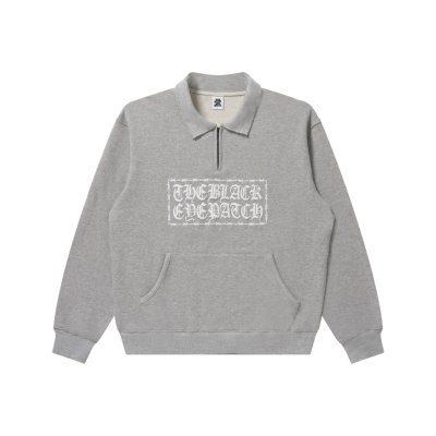 画像1: BLACK EYE PATCH (BARBED WIRE LOGO KOBE TERRY HALF ZIP SWEAT) H.GRAY