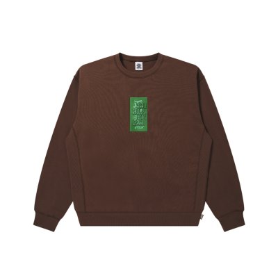 画像1: BLACK EYE PATCH (HWC LABEL CREW SWEAT) BROWN