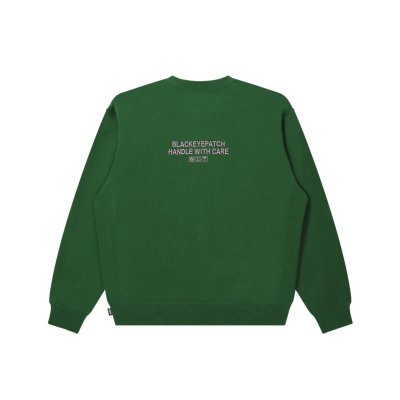 画像2: BLACK EYE PATCH (HWC LABEL CREW SWEAT) GREEN