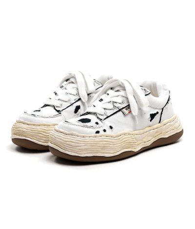 画像1: Maison MIHARA YASUHIRO ("OLIVER" RIPPING CANVAS LOW-TOP SNEAKERS) WHITE