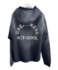 KAMIYA ("GREATNESS ACT-COOL" Embroidered Zip-up Hoodie) BLACK