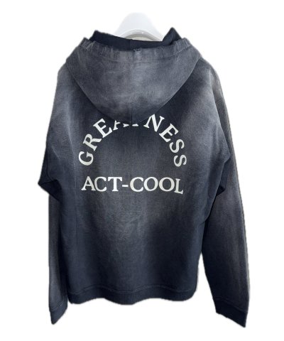 画像1: KAMIYA ("GREATNESS ACT-COOL" Embroidered Zip-up Hoodie) BLACK
