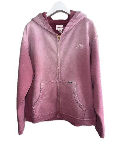 画像1: KAMIYA ("GREATNESS ACT-COOL" Embroidered Zip-up Hoodie) WINE