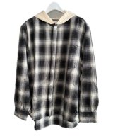 KAMIYA (OG Check Sun-Faded Hooded Shirt) BLACK