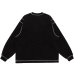画像2: LQQK STUDIO (GRAPHIC STITCH CREWNECK) WASHED BLACK (2)