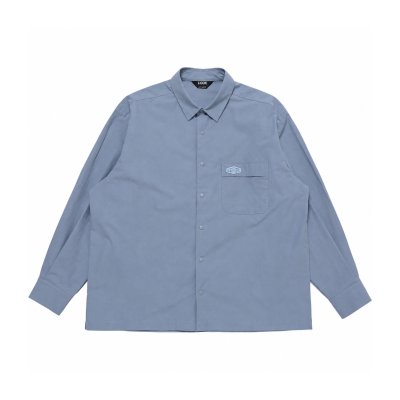 画像1: LQQK STUDIO (SOFT TYPEWRITER SNAP BUTTON SHIRT) BLUE