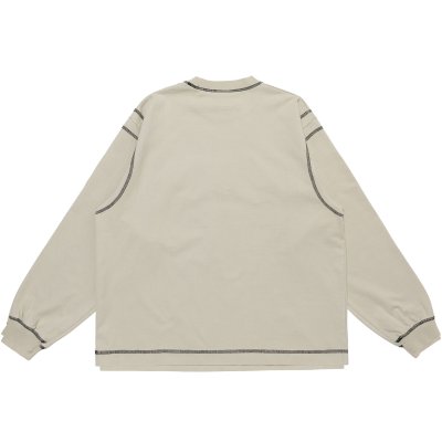 画像2: LQQK STUDIO (GRAPHIC STITCH CREWNECK) LIGHT GREY