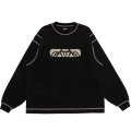 LQQK STUDIO (GRAPHIC STITCH CREWNECK) WASHED BLACK