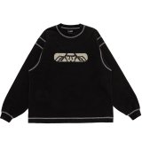 LQQK STUDIO (GRAPHIC STITCH CREWNECK) WASHED BLACK