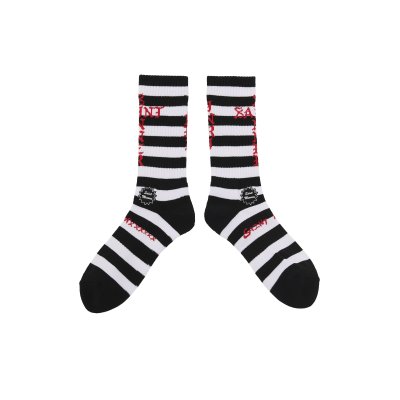 画像1: SAINT Mxxxxxx (SOCKS_BORDER) BLK-WHITE