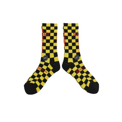 画像1: SAINT Mxxxxxx (SOCKS_CHECK) BLK-YELLOW