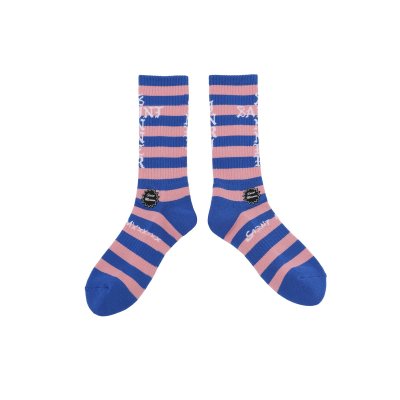 画像1: SAINT Mxxxxxx (SOCKS_BORDER) BLUE-PINK