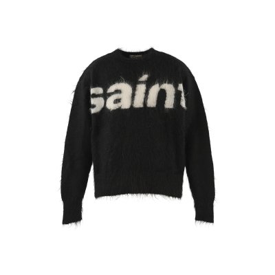 画像1: SAINT Mxxxxxx (MOHAIR CREW KNIT_SAINT) BLACK