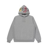 BLACK EYE PATCH (ASSORTED LABELS EMBROIDERED HOODIE) H.GRAY