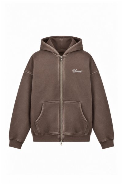 画像1: BREATH (FADE ZIP HOODIE) BROWN