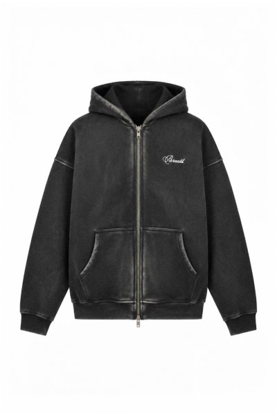 画像1: BREATH (FADE ZIP HOODIE) BLACK