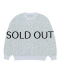 WACKO MARIA (LEOPARD MOHAIR JACQUARD CREW NECK SWEATER) BLUE