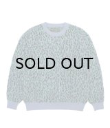WACKO MARIA (LEOPARD MOHAIR JACQUARD CREW NECK SWEATER) BLUE