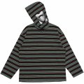 LQQK STUDIO (MULTI BORDER HOODED L/S TEE SEXHIPPIES COLLABORATION) BLACK