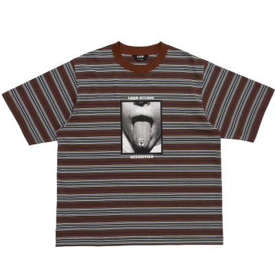 画像1: LQQK STUDIO (MULTI BORDER TEE SEXHIPPIES COLLABORATION) BROWN